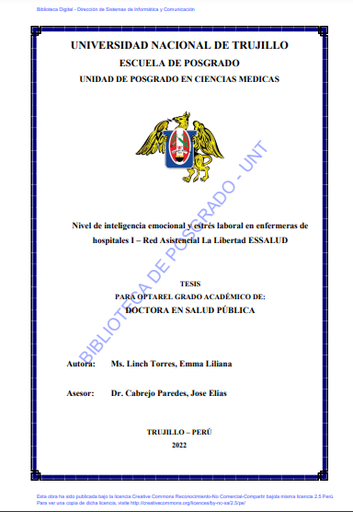 Nivel de inteligencia emocional y estrés laboral en enfermeras de hospitales I – Red Asistencial La Libertad ESSALUD