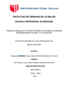 Factores de riesgo para controles prenatales incompletos en gestantes del establecimiento de Salud I-4 La Unión 2021