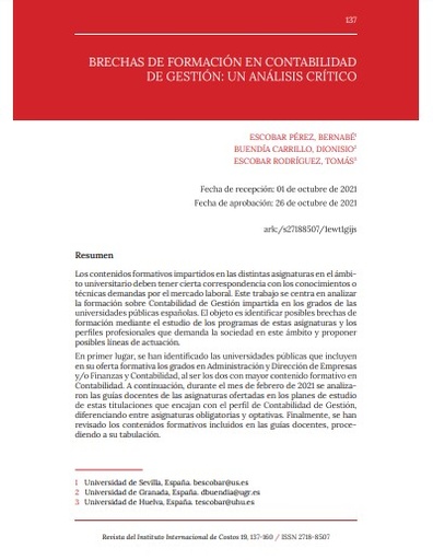 Brechas de formación en contabilidad de gestión: un análisis crítico