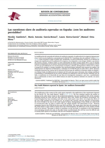 Las cuestiones clave de auditoría esperadas en España: ¿son los auditores previsibles?