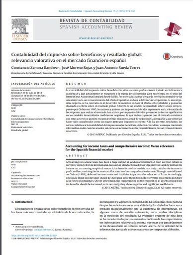 Contabilidad del impuesto sobre beneficios y resultado global: relevancia valorativa en el mercado financiero español