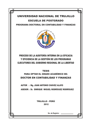 Proceso de la auditoría interna en la eficacia y eficiencia de la gestión de los programas ejecutores del gobierno regional de la libertad