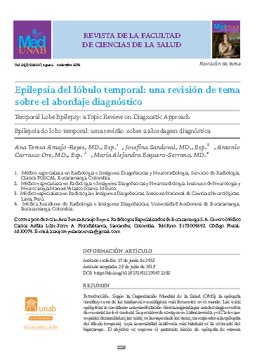 Epilepsia del lóbulo temporal: una revisión de tema sobre el abordaje diagnóstico