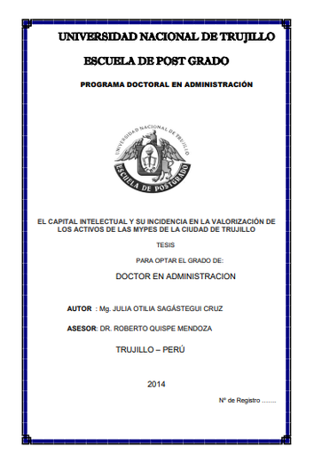 El capital intelectual y su incidencia en la valorización de los activos de las mypes de la ciudad de Trujillo