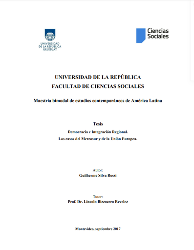 Democracia e integración regional : los casos del Mercosur y de la Unión Europea