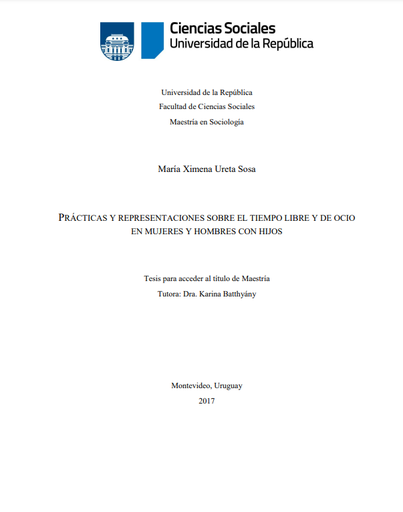Prácticas y representaciones sobre el tiempo libre y de ocio en mujeres y hombres con hijos