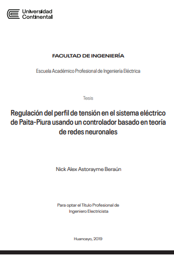 Regulación del perfil de tensión en el sistema eléctrico de Paita-Piura usando un controlador basado en teoría de redes neuronales