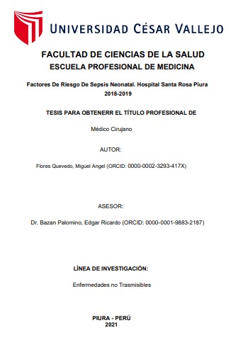 Factores de riesgo de sepsis neonatal. Hospital Santa Rosa Piura 2018-2019