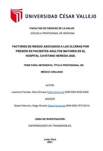 Factores de riesgo asociados a las úlceras por presión en pacientes adultos mayores en el Hospital Cayetano Heredia 2020