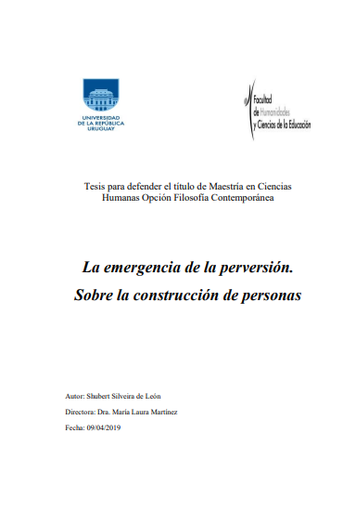 La emergencia de la perversión. Sobre la construcción de personas