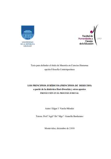 Los principios jurídicos (principios de Derecho) a partir de la dialéctica Hart-Dworkin y otros aportes. Proyección en el proceso judicial.