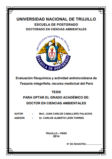 Evaluación fitoquímica y actividad antimicrobiana de tessaria integrifolia, recurso medicinal del Perú