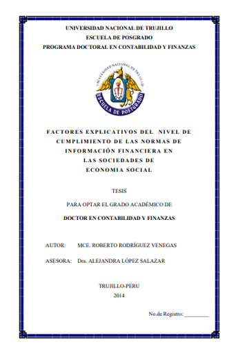 Factores explicativos del nivel de cumplimiento de las normas de información financiera en las sociedades de economia social