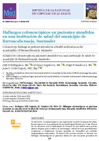 Hallazgos colonoscópicos en pacientes atendidos en una institución de salud del municipio de Barrancabermeja, Santander