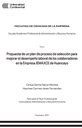 Propuesta de un plan de proceso de selección para mejorar el desempeño laboral de los colaboradores en la Empresa JEMAXCE de Huancayo