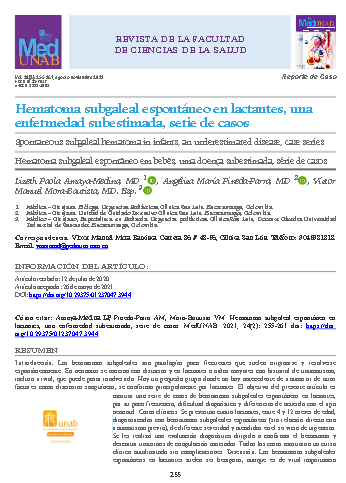 Hematoma subgaleal espontáneo en lactantes, una enfermedad subestimada, serie de casos