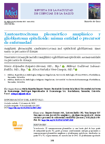 Xantoastrocitoma pleomórfico anaplásico y glioblastoma epitelioide: misma entidad o precursor de enfermedad