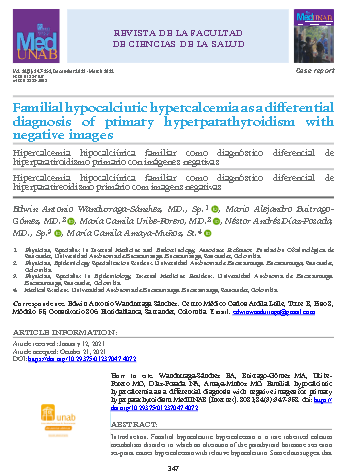 Familial hypocalciuric hypercalcemia as a differential diagnosis of primary hyperparathyroidism with negative images