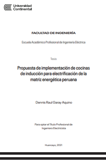 Propuesta de implementación de cocinas de inducción para electrificación de la matriz energética peruana