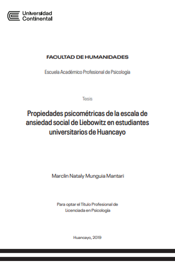 Propiedades psicométricas de la escala de ansiedad social de Liebowitz en estudiantes universitarios de Huancayo