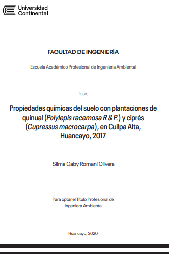 Propiedades químicas del suelo con plantaciones de quinual (Polylepis racemosa R &amp; P.) y ciprés (Cupressus macrocarpa), en Cullpa Alta, Huancayo, 2017