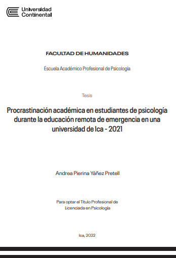 Procrastinación académica en estudiantes de psicología durante la educación remota de emergencia en una universidad de Ica - 2021