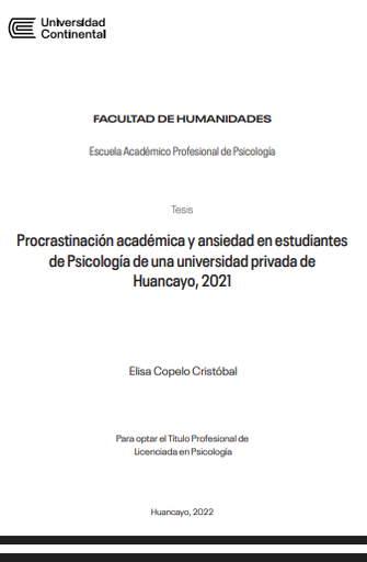 Procrastinación académica y ansiedad en estudiantes de Psicología de una universidad privada de Huancayo, 2021