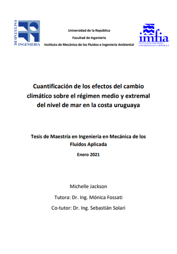 Cuantificación de los efectos del cambio climático sobre el régimen medio y extremal del nivel de mar en la costa uruguaya