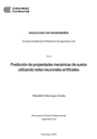 Predicción de propiedades mecánicas de suelos utilizando redes neuronales artificiales