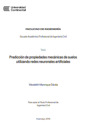 Predicción de propiedades mecánicas de suelos utilizando redes neuronales artificiales