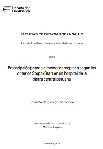 Prescripción potencialmente inapropiada según los criterios STOPP/START en un hospital de la sierra central peruana