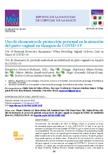 Uso de elementos de protección personal en la atención del parto vaginal en tiempos de COVID-19