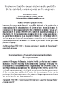 Implementación de un sistema de gestión de la calidad para mejoras en la empresa