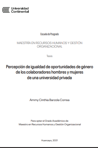 Percepción de igualdad de oportunidades de género de los colaboradores hombres y mujeres de una universidad privada