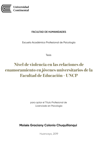 Nivel de violencia en las relaciones de enamoramiento en jóvenes universitarios de la Facultad de Educación - UNCP