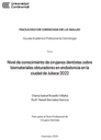 Nivel de conocimiento de cirujanos dentistas sobre biomateriales obturadores en endodoncia en la ciudad de Juliaca 2022