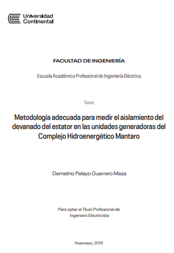 Metodología adecuada para medir el aislamiento del devanado del estator en las unidades generadoras del Complejo Hidroenergético Mantaro