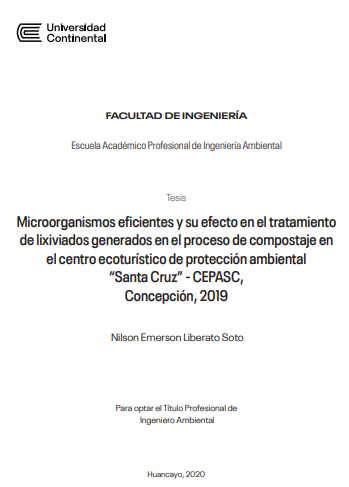 Microorganismos eficientes y su efecto en el tratamiento de lixiviados generados en el proceso de compostaje en el centro ecoturístico de protección ambiental “Santa Cruz” - CEPASC, Concepción, 2019