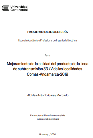 Mejoramiento de la calidad del producto de la línea de subtransmisión 33 kV de las localidades Comas-Andamarca-2019