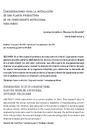 Consideraciones para la instalación de una planta productora de un complemento nutricional para niños