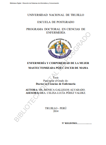 Enfermería y Corporeidad de la mujer mastectomizada por cáncer de mama