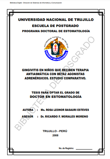 Gingivitis en niños que reciben terapia antiasmática con beta2 agonistas adrenérgicos. Estudio comparativo