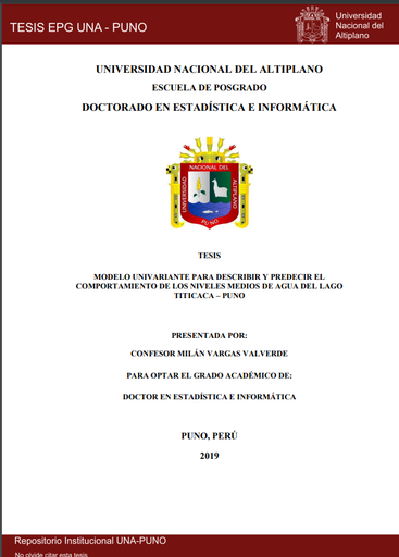 Modelo univariante para describir y predecir el comportamiento de los niveles medios de agua del Lago Titicaca – Puno