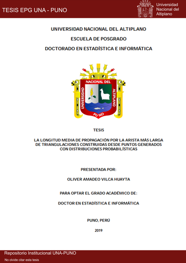 La longitud media de propagación por la arista más larga de triangulaciones construidas desde puntos generados con distribuciones probabilísticas