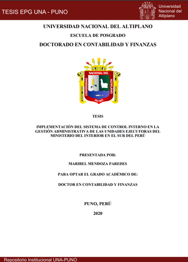 Implementación del sistema de control interno en la gestión administrativa de las Unidades Ejecutoras del Ministerio del Interior en el Sur del Perú