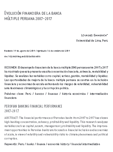 Evolución financiera de la banca múltiple peruana 2007-2017