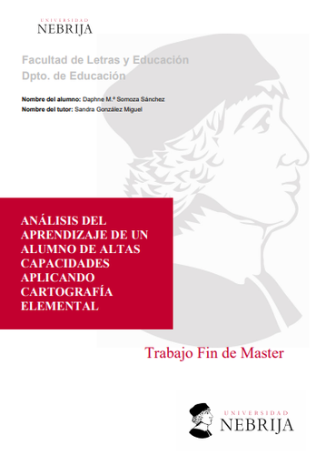 ANÁLISIS DEL  APRENDIZAJE DE UN  ALUMNO DE ALTAS  CAPACIDADES  APLICANDO  CARTOGRAFÍA  ELEMENTAL