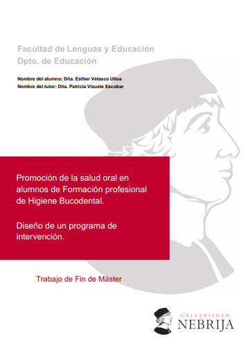 Promoción de la salud oral en  alumnos de Formación profesional  de Higiene Bucodental