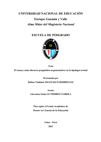El ensayo como discurso pragmático-argumentativo en la tipología textual