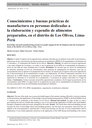 Conocimientos y buenas prácticas de manufactura en personas dedicadas a la elaboración y expendio de alimentos preparados, en el distrito de Los Olivos, Lima-Perú